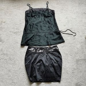 Club Monaco sequin top and skirt set